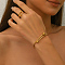 Minimalist Stainless Steel Cuff Bangles & Rings Sets for Women, Golden