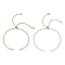 2Pcs 2 Colors 304 Stainless Steel Singapore Chain Bracelet Slider Making, with Brass Beads, Golden & Stainless Steel Color, 9-5/8 inch(24.5cm), 1pc/color