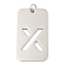 304 Stainless Steel Pendants, with Jump Ring, Rectangle with Hollow Letter Charm, Anti-Tarnish, Laser Cut, Letter X, 49.5x28x1.5mm, Hole: 6.5mm