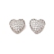 Brass Micro Pave Clear Cubic Zirconia Charms, Heart, Platinum, 10x11x6mm, Hole: 1.6mm