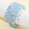 Natural Aquamarine Round Bead Stretch Bracelets for Men Women, Grand AAA, Inner Diameter: 2-1/8 inch(5.5cm), bead: 11mm
