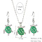 Alloy Enamel Pendant Necklaces & Dangle Earrings Sets, Platinum, Tortoise, 40mm & 460mm
