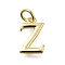 Brass Pendants, With Jump Ring, Long-Lasting Plated, Lead Free & Cadmium Free, Rack Plating, Real 18K Gold Plated, Letter Z, 12x8x2mm, Hole: 3mm