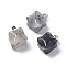 Natural Black Rutilated Quartz Pendants, Merkaba Star Charms, with Stainless Steel Color Plated 201 Stainless Steel Findings, 18~20x14~15x14~15mm, Hole: 8x3mm