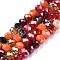 Electroplate Glass Beads Strands, Faceted, Rondelle, Red, 5.5~6x5mm, Hole: 1mm, about 90~92pcs/strand, 16.54 inch~16.93 inch(42~43cm)