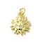Brass Micro Pave Cubic Zirconia Pendants, Cadmium Free & Nickel Free & Lead Free, Real 18K Gold Plated, Sun Charms, Clear, 15x12.5x2mm, Hole: 3mm