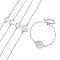 5Pcs 5 Styles 304 Stainless Steel Round Cabochon Setting Bracelets, Satellite Chain Bracelets Making, Stainless Steel Color, 7-1/2 inch(18.9cm), Tray: 8~16mm, 1pc/style