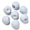 Rubberized Acrylic Beads, Round, Top Drilled, Light Steel Blue, 18x18x18mm, Hole: 3mm
