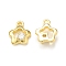 Clear Glass Pendnants, with Brass Findings, Star Charms, Real 18K Gold Plated, 10x8.5x3mm, Hole: 1.2mm
