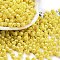 Baking Paint Glass Seed Beads, Bicone, Yellow, 4.5x3.5mm, Hole: 1.4mm, about 120pcs/10g