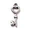 Non-Tarnish 304 Stainless Steel Pendants, Key, Stainless Steel Color, 20x7.5x2mm, Hole: 1.5mm