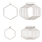 CHGCRAFT 80Pcs 2Styles Hexagon Hoop Earrings Wine Glass Charms Rings 304 Stainless Steel Hoop Earrings Findings Beading Hoop for Jewelry Making Open Beading DIY Earrings Craft