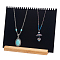 Acrylic Necklace Display Planks, with Wood Base, Organizer Holder for Necklaces, Rectangle, Black, Finished Product: 7.1x25x21cm
