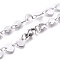Non-Tarnish 304 Stainless Steel Link Chain Necklaces, with Lobster Claw Clasp, Heart, Stainless Steel Color, 16.53 inch(42cm)