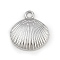 Marine Animal 304 Stainless Steel Pendants, Shell Shape Charms, Non-Tarnish, Stainless Steel Color, 16x15x2mm, Hole: 1.9mm