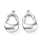 Non-Tarnish 201 Stainless Steel Pendants, Teardrop Charm, Stainless Steel Color, 22x12.5x6mm, Hole: 2mm