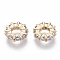 Brass Micro Cubic Zirconia Beads, Nickel Free, Real 18K Gold Plated, Flat Round, Real 18K Gold Plated, 8x2mm, Hole: 3.5mm