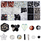 Transparent Glass Beads, Mixed Styles, Mixed Shapes, Black, 16x14.5x7.5mm, Hole: 1mm
