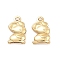 316 Surgical Stainless Steel Pendants, Mouse Charm, Real 18K Gold Plated, 15x9x3mm, Hole: 1mm