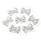UV Plating Luminous Transparent Acrylic Beads, Glow in The Dark, Bowknot, Light Cyan, 24.5x32.5x12mm, Hole: 4mm
