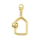 Rack Plating Brass Micro Pave Cubic Zirconia Pendants, Long-Lasting Plated, Lead Free & Cadmium Free, Pickleball Charms, Real 18K Gold Plated, 23x13x4.5mm, Hole: 3mm