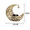 Crescent Moon & Star Tealight Candle Holders, Metal Candlestick, Elements of Ramadan, Golden, 10.5x9.8cm