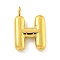 Ion Plating(IP) 304 Stainless Steel Pendants, Letter Charm, Golden, Letter H, 16.5x11x3mm, Hole: 2mm