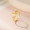 304 Stainless Steel Finger Rings, Triskelion, Real 18K Gold Plated, 9.5mm, Inner Diameter: 17.8mm