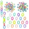 200Pcs 2 Styles Opaque Acrylic Linking Rings, Quick Link Connectors, For Jewelry Cable Chains Making, Oval, Mixed Color, 16~16.5x11~11.5x3.5~6.5mm, Inner Diameter: 9~11x4.5~5mm, 100pcs/style
