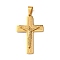 304 Stainless Steel Religion Jesus Cross Pendants, PVD Vacuum Plating, Golden, 42.5x28x6mm, Hole: 8x5mm