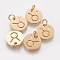 Ion Plating(IP) 304 Stainless Steel Pendants, with Jump Ring, Laser Cut, Flat Round with Constellation/Zodiac Sign, Real 18K Gold Plated, Taurus, 12x1mm, Hole: 3mm