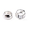Brass Crimp Beads, Rondelle, Silver Color Plated, 3mm, Hole: 2mm