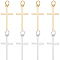 8Pcs 2 Colors Brass Pendants, Long-Lasting Plated, Cross, Mixed Color, 23x10.5x0.6mm, Hole: 3.2mm, 4pcs/color