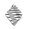 Non-Tarnish 201 Stainless Steel Pendants, Rhombus Charm, Stainless Steel Color, 21.5x16.5x1mm, Hole: 1.4mm