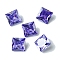 Cubic Zirconia Cabochons, Point Back, Square, Slate Blue, 8x8x4mm
