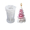 3D Christmas Tree DIY Candle Silicone Molds, for Xmas Tree Scented Candle Making, White, 7x6.5x10.8cm, Inner Diameter: 6.1x10cm