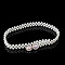 White Acrylic Imitiaotn Pearl Beaded Elastic Chain Belts with Alloy Buckles, Golden, Bowknot, 600~800x20~30mm