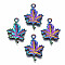 Rainbow Color Alloy Pendants, Cadmium Free & Lead Free, Maple Leaf, 23x16.5x1.5mm, Hole: 2mm