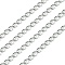Tarnish Resistant 304 Stainless Steel Twisted Chains, Curb Chains, Soldered, with Spool, Stainless Steel Color, 4.5~5x2.5x0.5mm, about 32.8 Feet(10m)/roll