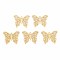 Rack Plating 201 Stainless Steel Filigree Pendants, Etched Metal Embellishments, Nickel Free, Butterfly, Real 18K Gold Plated, 13.5x16.5x0.4mm, Hole: 1mm
