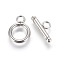 Non-Tarnish 304 Stainless Steel Toggle Clasps, Ring, Stainless Steel Color, Ring: 16.5x12x2mm, Bar: 18x7.5x3mm, Hole: 3mm