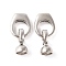 Brass Fold Over Clasps, Cadmium Free & Nickel Free & Lead Free, Oval, Platinum, 26mm, Hole: 5.6mm