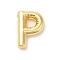 Rack Plating Brass Pendants, Balloon Letter Charm, for Personalized Name Necklaces Making, Long-Lasting Plated, Lead Free & Cadmium Free, Real 18K Gold Plated, Letter P, 21.5x15x5mm, hole: 3x1.5mm