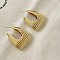 Retro Brass Huggie Hoop Earrings for Women, Golden