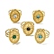 Ion Plating(IP) 304 Stainless Steel Open Cuff Rings, Synthetic Malachite & Turquoise Oval with Star Finger Rings for Women Men, Real 18K Gold Plated, Adjustable
