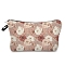 Polyester with Sponge Cosmetic Bag, Rectangle, Rosy Brown, 22x13.5cm