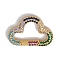 Rack Plating Brass Micro Pave Cubic Zirconia Twister Clasps, Cadmium Free & Lead Free, Long-Lasting Plated, Cloud, Colorful, 17x25x3mm