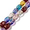 Transparent Glass Beads Strands, Oval, Colorful, 11x8x5.5mm, Hole: 1mm, about 32pcs/strand, 13.78 inch(35cm)