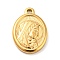 304 Stainless Steel Pendants, Oval with Virgin Mary Charm, Religion, Golden, 24x16.5x2.5mm, Hole: 2.5mm