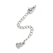 Brass Micro Pave Cubic Zirconia Ends with Chains, Cadmium Free & Nickel Free & Lead Free, Groud, Platinum, 75mm, Hole: 2.5mm